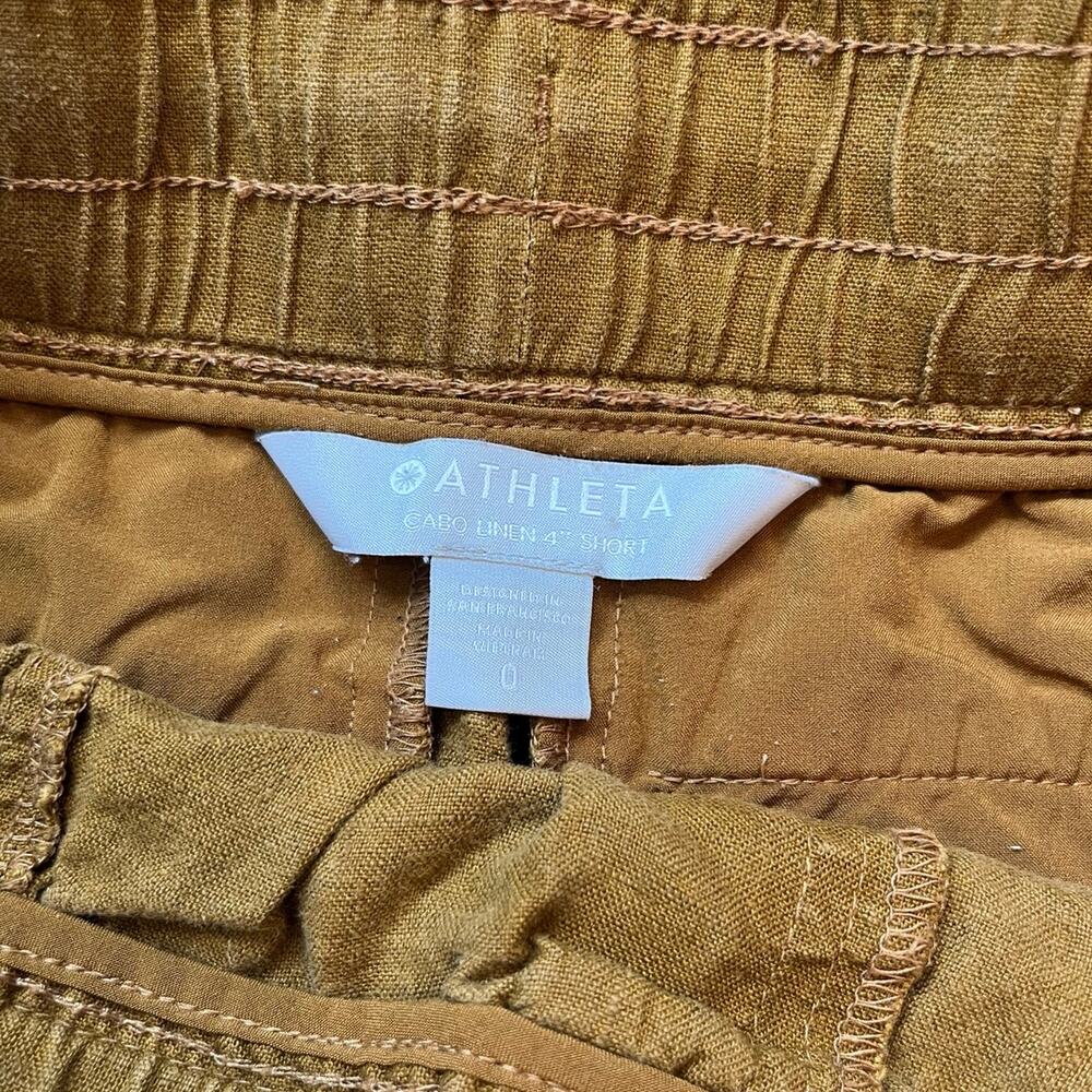 Athleta Cabo Linen 4" Shorts Women's Size 0‎ - Picture 3 of 6